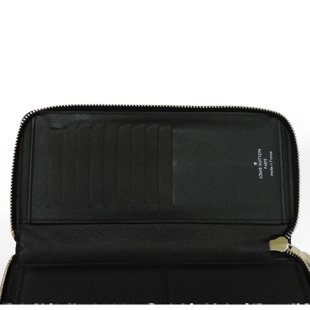 LOUIS VUITTON Long Wallet Zippy Vertical LV Logo Black New Round Zipper Taiga... - Picture 5 of 16